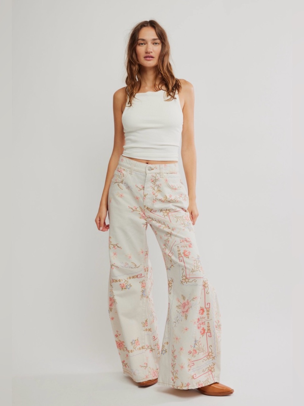 NWT - Free People - EDEN Printed High Slouchy Jeans - Picture 1 of 14